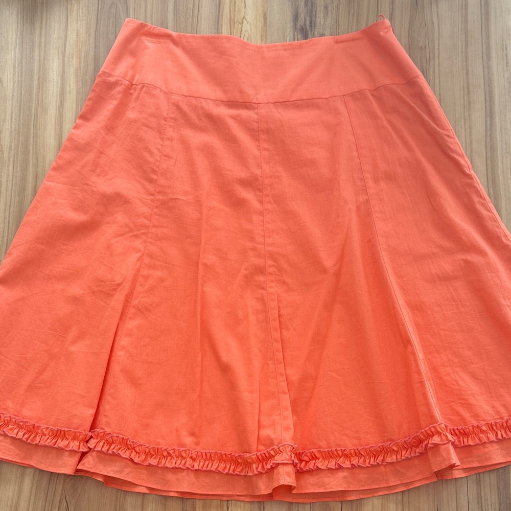 Jones New York Coral Orange A-Line Skirt size 8